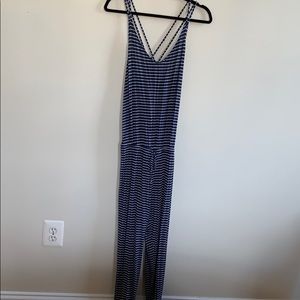 Gap Blue and white striped jumpsuit